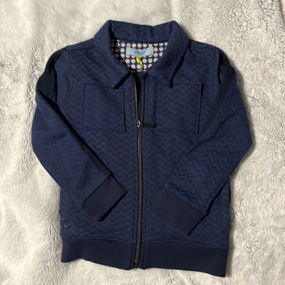 Baker by Ted Baker kids navy zipper jacket size 4-5T